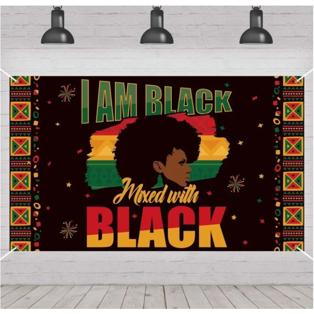 72x43in Happy Black History Month Backdrop African American Decoration Party Ban